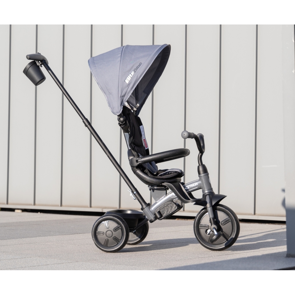 Triratis Qplay Elite Platinum, Grey-Judėjimui, Triratukai vaikams-e-vaikas