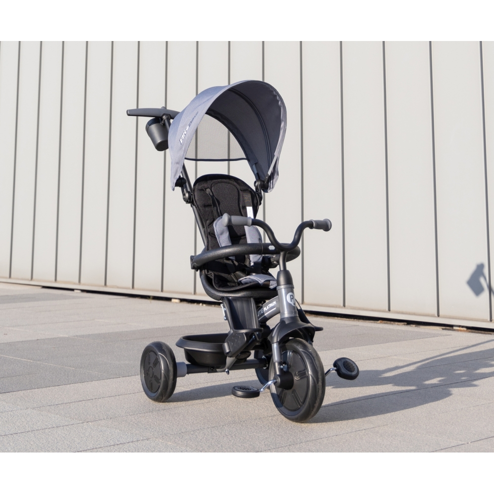 Triratis Qplay Elite Platinum, Grey-Judėjimui, Triratukai vaikams-e-vaikas