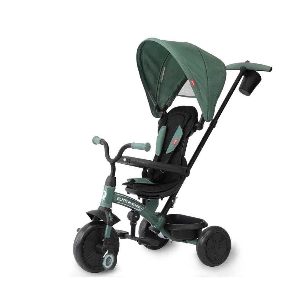 Triratis Qplay Elite Platinum, žalias-Judėjimui, Triratukai vaikams-e-vaikas