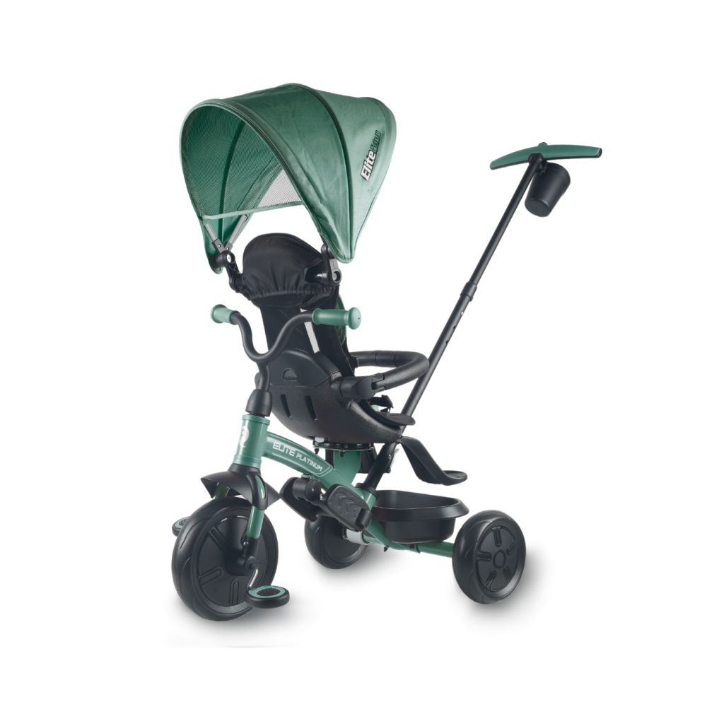 Triratis Qplay Elite Platinum, žalias-Judėjimui, Triratukai vaikams-e-vaikas