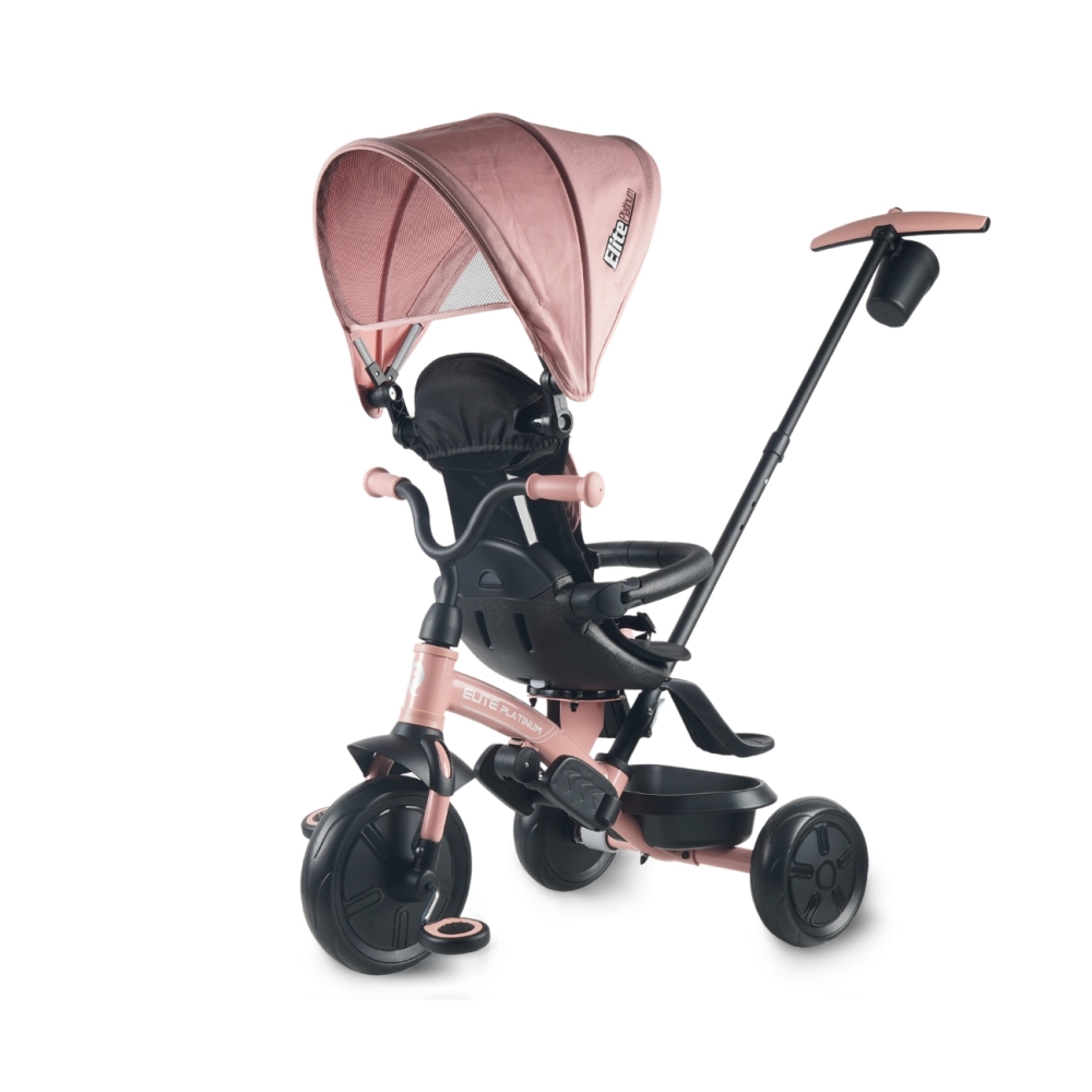 Triratis Qplay Elite Platinum, Pink-Judėjimui, Triratukai vaikams-e-vaikas