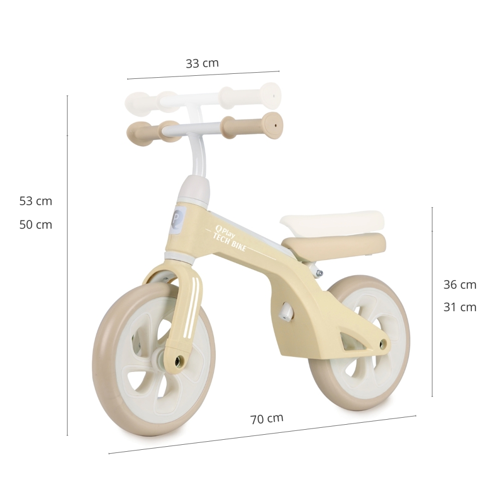 Balansinis dviratis Qplay Bike Tech, Cream-Judėjimui, Balansiniai dviratukai-e-vaikas