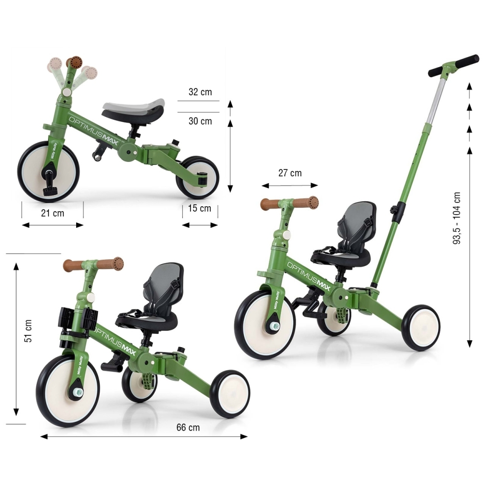 Rowerek 5w1 Optimus Max Green