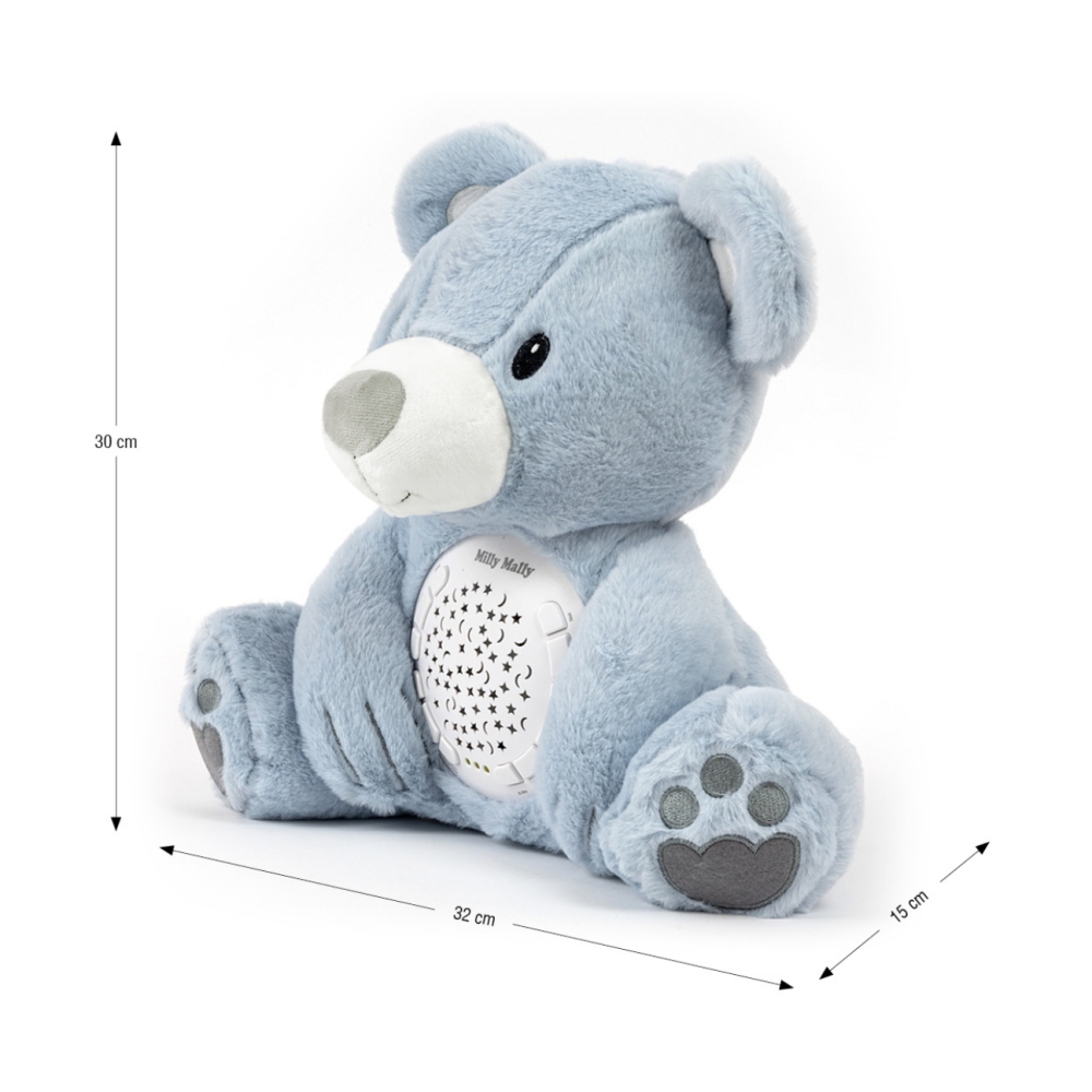 Pliušinis žaislas su projektoriumi Milly Bear Blue-Miegui, Žaislai, Migdukai ir karuselės, Kūdikiams, Miego žaislai-e-vaikas