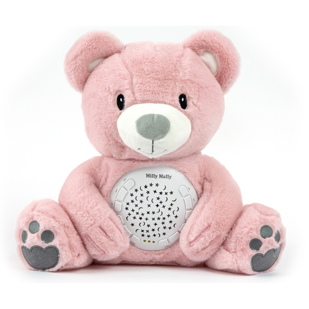 Pliušinis žaislas su projektoriumi Milly Bear Pink-Miegui, Žaislai, Migdukai ir karuselės, Kūdikiams, Miego žaislai-e-vaikas