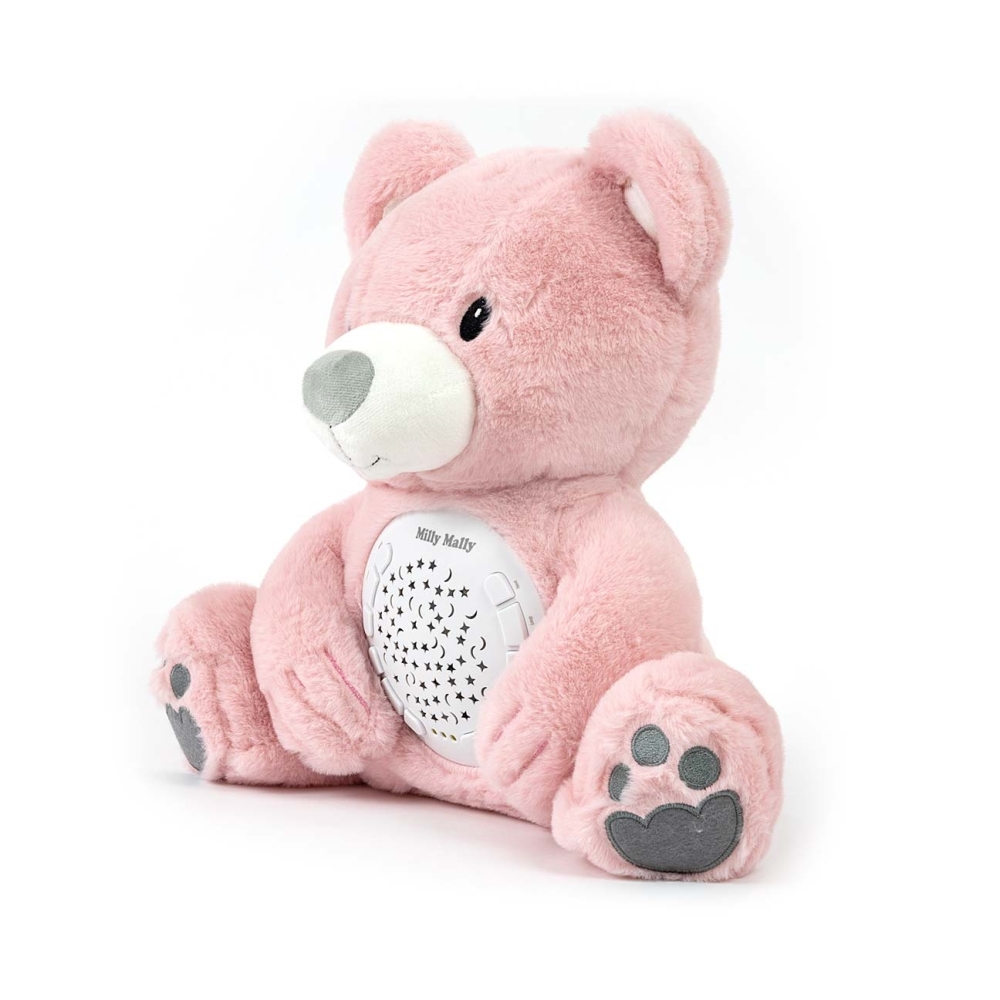 Pliušinis žaislas su projektoriumi Milly Bear Pink-Miegui, Žaislai, Migdukai ir karuselės, Kūdikiams, Miego žaislai-e-vaikas