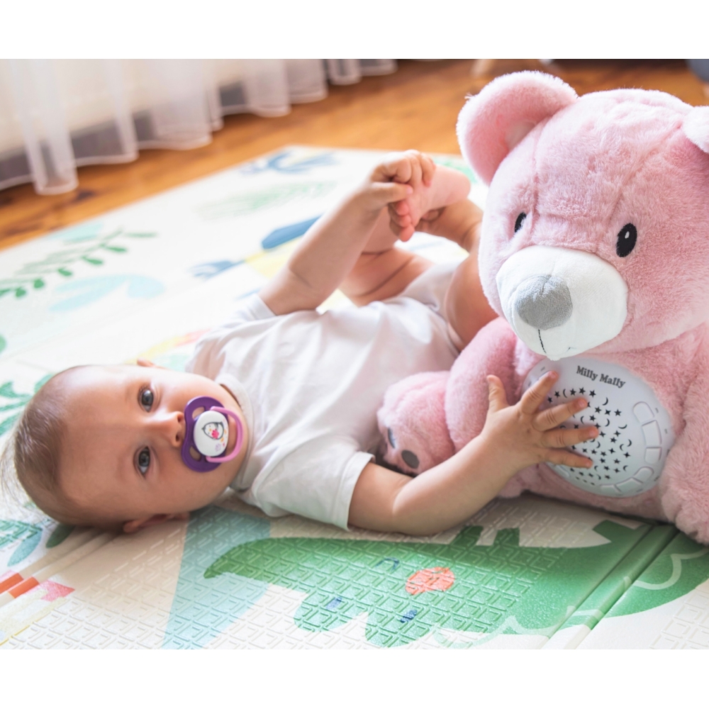 Pliušinis žaislas su projektoriumi Milly Bear Pink-Miegui, Žaislai, Migdukai ir karuselės, Kūdikiams, Miego žaislai-e-vaikas