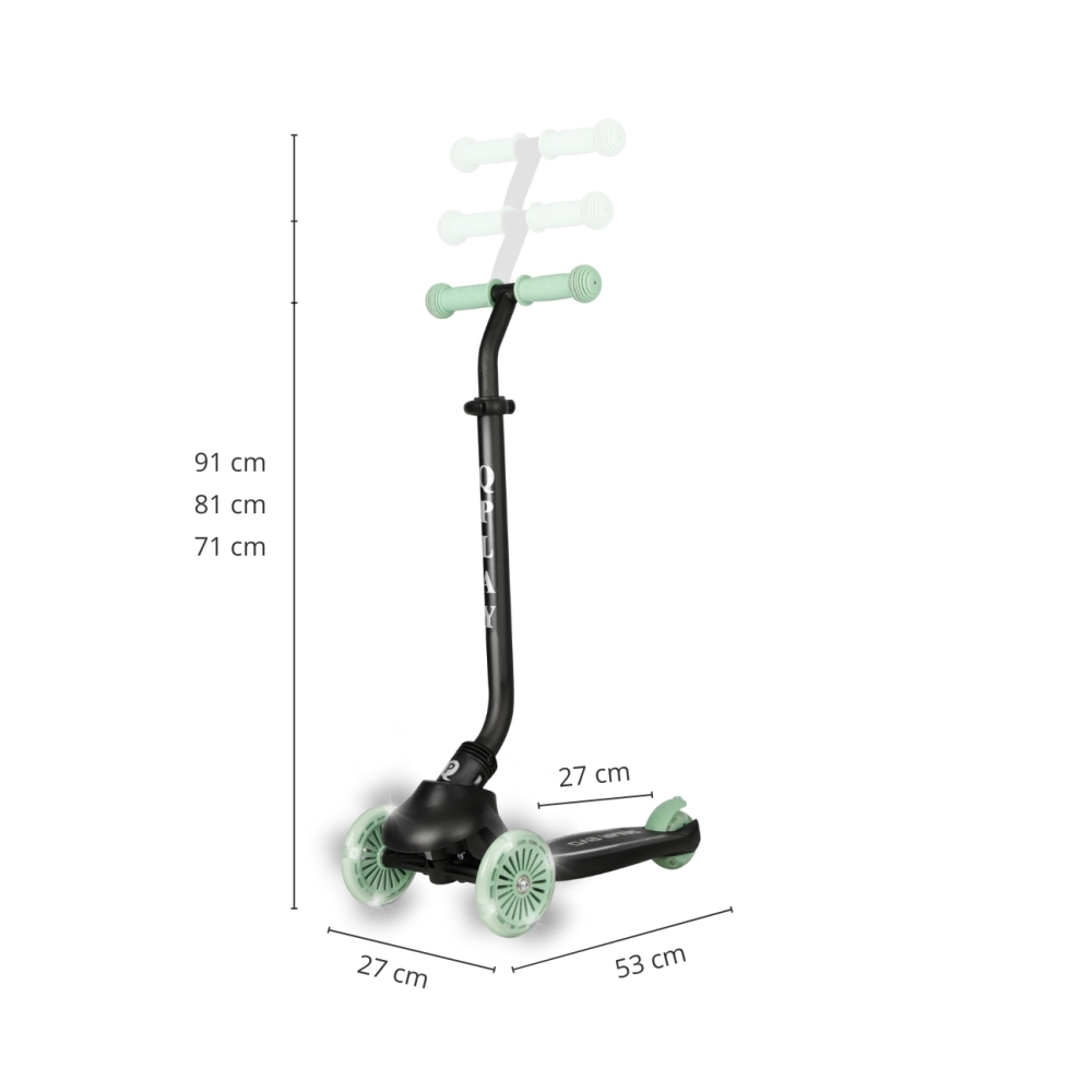 Paspirtukas Qplay Sema Evo 3in1, Green-Judėjimui, Paspirtukai vaikams-e-vaikas