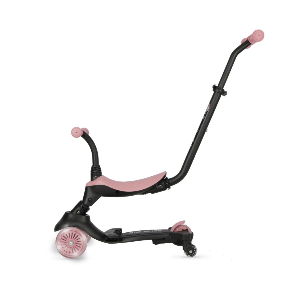 Paspirtukas Qplay Sema Evo 3in1, Coral Pink-Judėjimui, Paspirtukai vaikams-e-vaikas