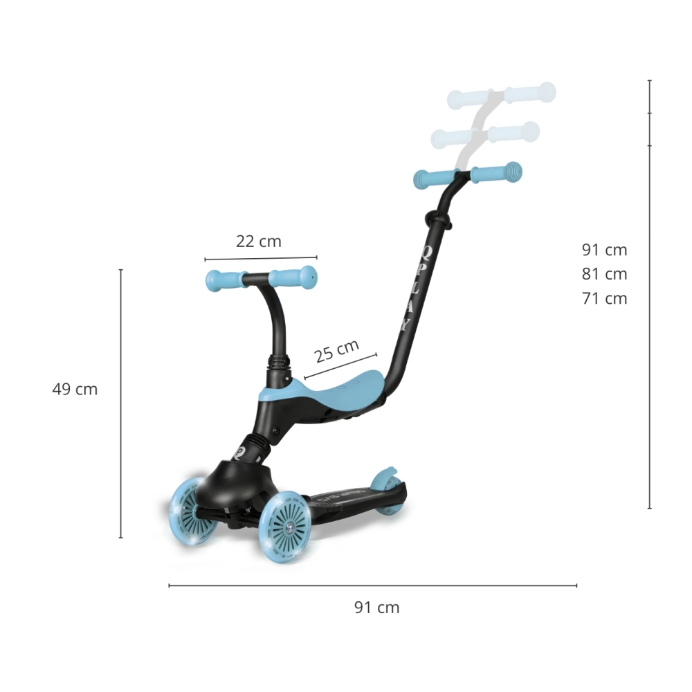 Qplay Hulajnoga Sema Evo 3w1 Sky Blue