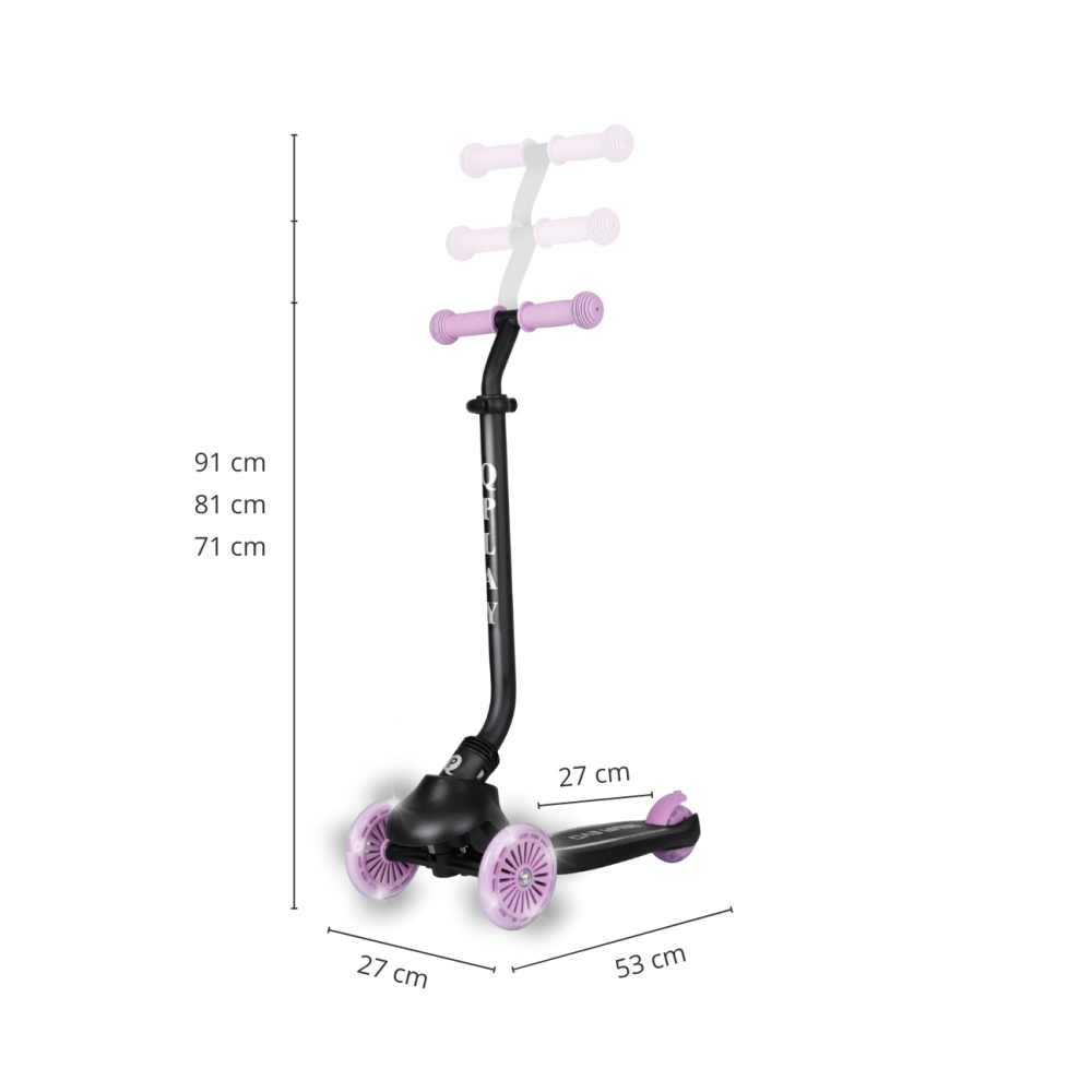 Paspirtukas Qplay Sema Evo 3in1, Violet-Judėjimui, Paspirtukai vaikams-e-vaikas