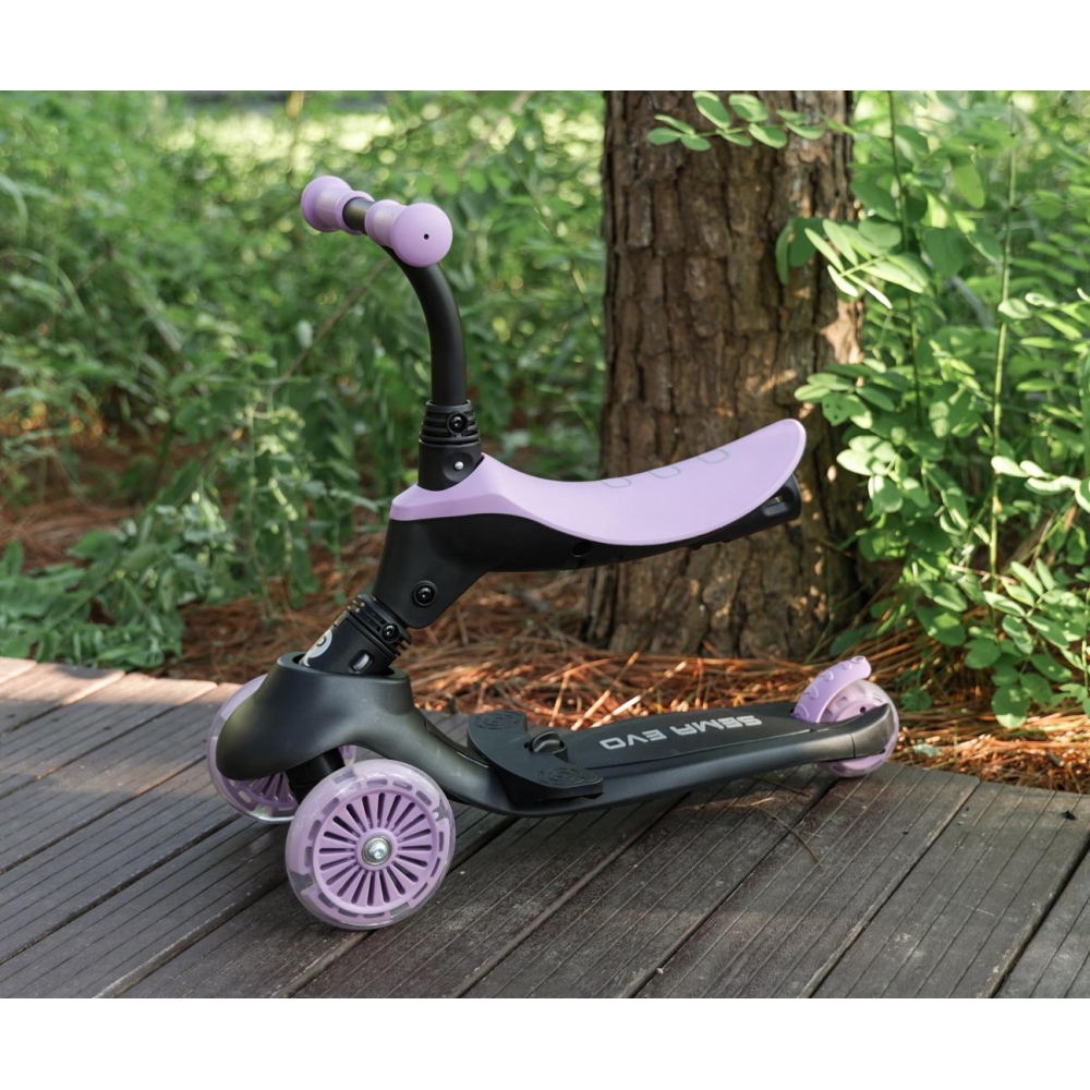 Paspirtukas Qplay Sema Evo 3in1, Violet-Judėjimui, Paspirtukai vaikams-e-vaikas