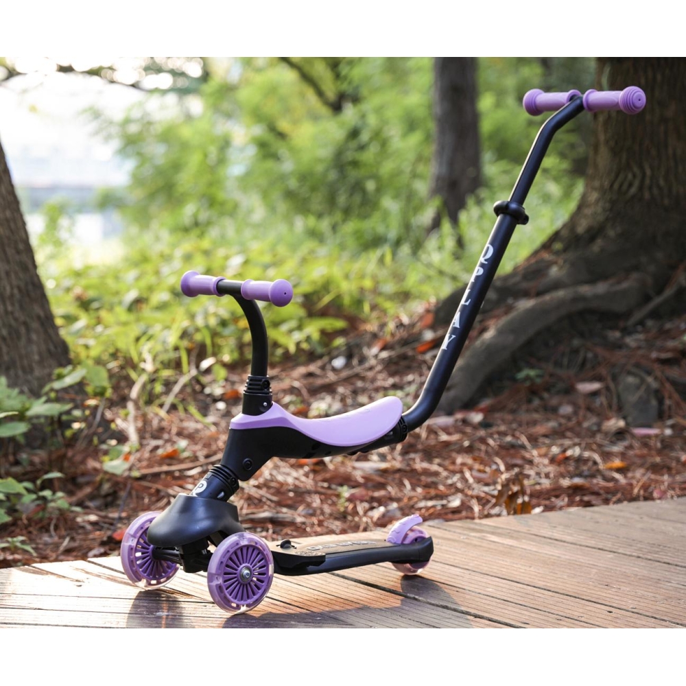 Paspirtukas Qplay Sema Evo 3in1, Violet-Judėjimui, Paspirtukai vaikams-e-vaikas