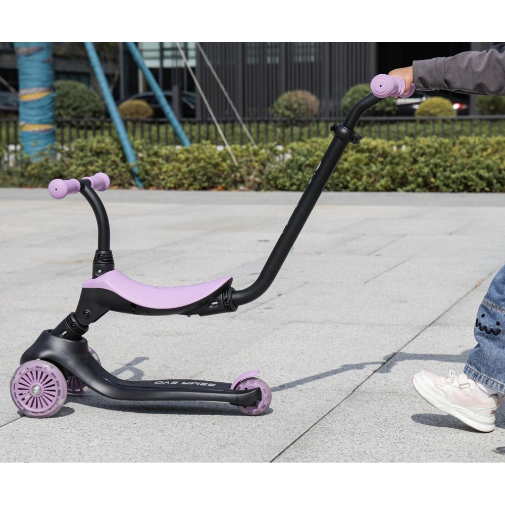 Paspirtukas Qplay Sema Evo 3in1, Violet-Judėjimui, Paspirtukai vaikams-e-vaikas