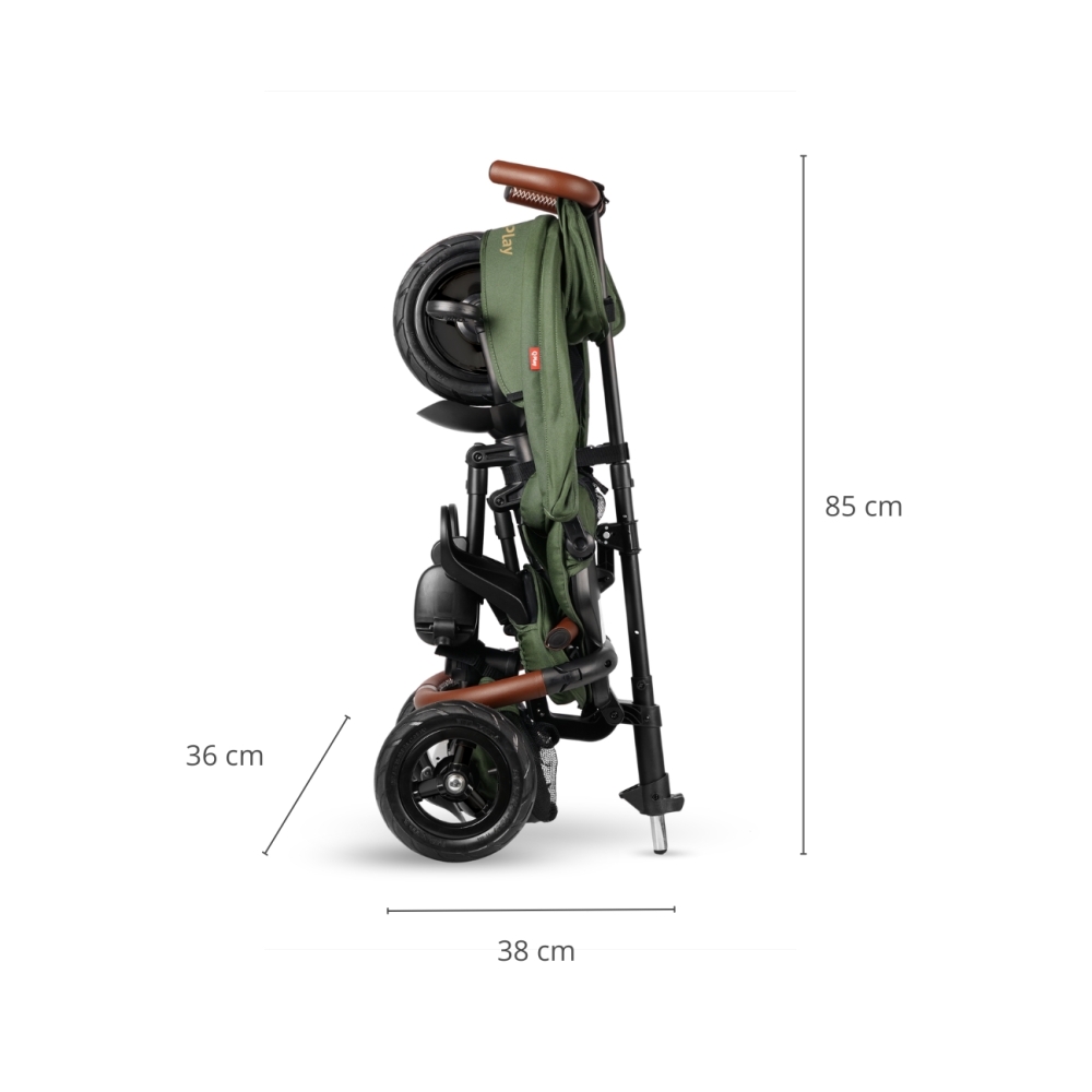 Triratis Qplay Rito Deluxe Rubber, Olive-Judėjimui, Triratukai vaikams-e-vaikas