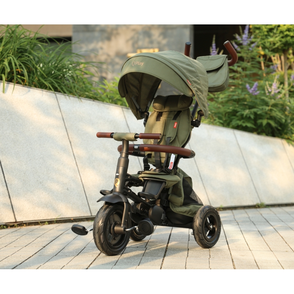 Triratis Qplay Rito Deluxe Rubber, Olive-Judėjimui, Triratukai vaikams-e-vaikas