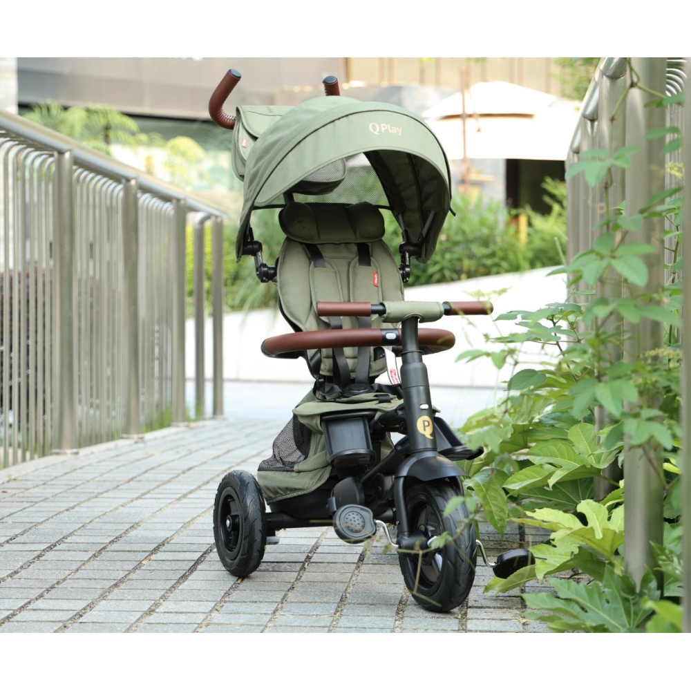 Triratis Qplay Rito Deluxe Rubber, Olive-Judėjimui, Triratukai vaikams-e-vaikas