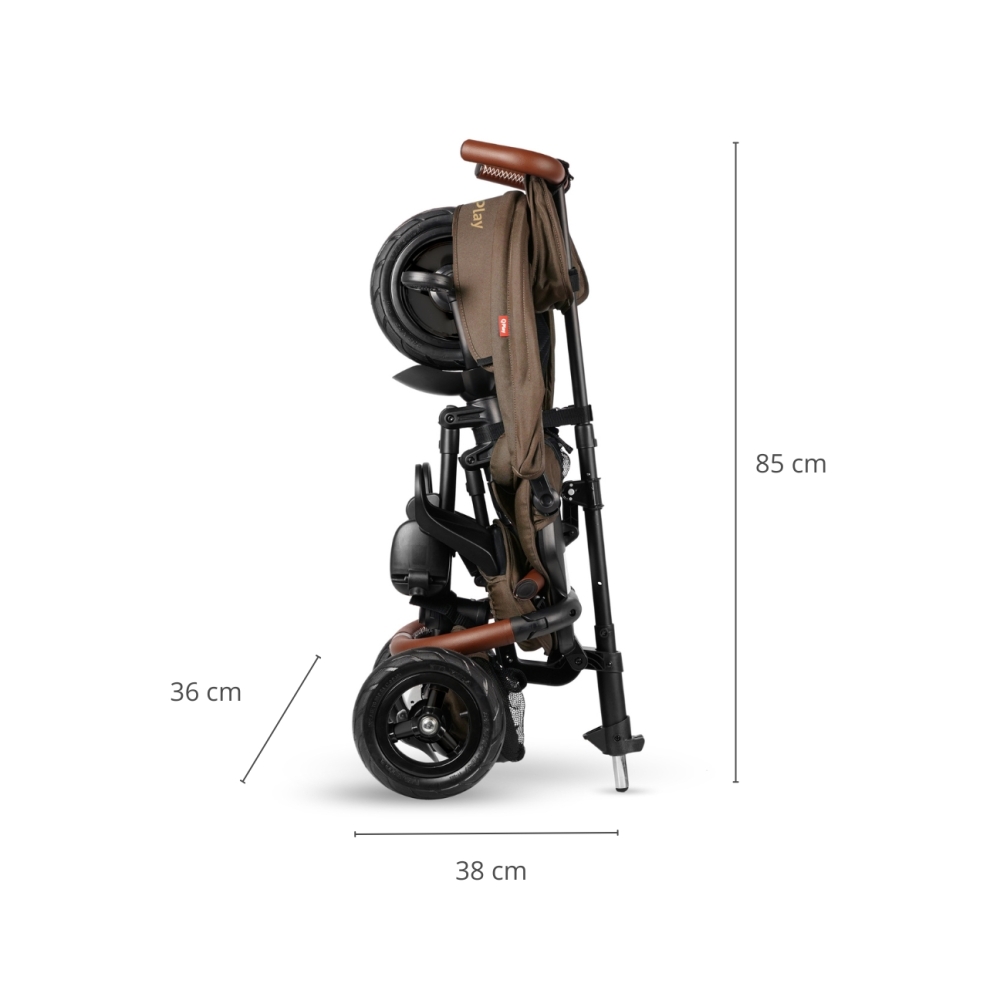 Triratis Qplay Rito Deluxe Rubber, Brown-Judėjimui, Triratukai vaikams-e-vaikas