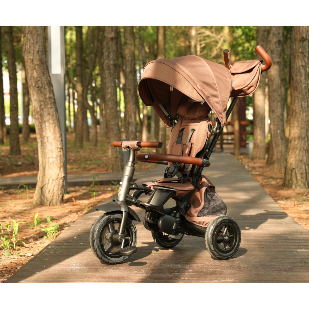 Triratis Qplay Rito Deluxe Rubber, Brown-Judėjimui, Triratukai vaikams-e-vaikas