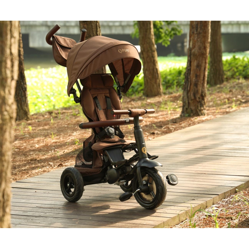Triratis Qplay Rito Deluxe Rubber, Brown-Judėjimui, Triratukai vaikams-e-vaikas