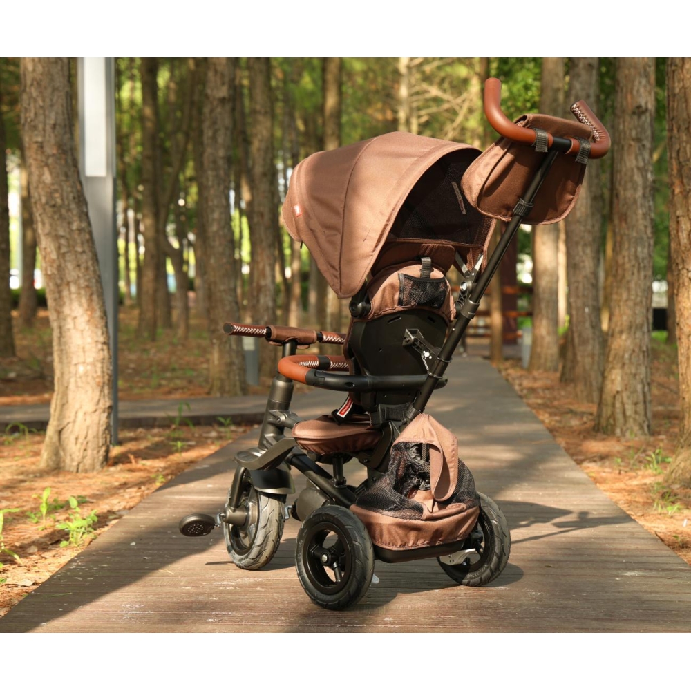 Triratis Qplay Rito Deluxe Rubber, Brown-Judėjimui, Triratukai vaikams-e-vaikas