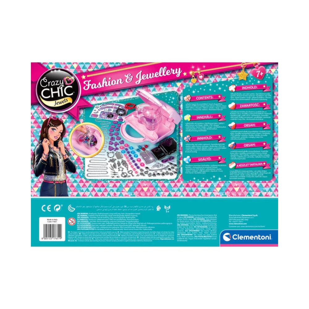 Crazy Chic Kit DIY Crazy rankinės karoliukai apyrankės Clementoni 17651-Žaislai, Kūrybiniai žaislai, Kūrybiniai rinkiniai-e-vaik