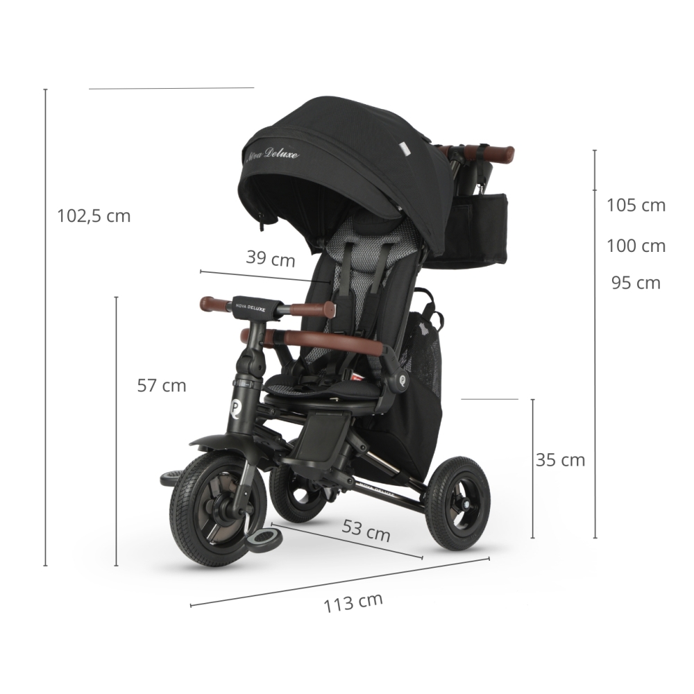 Qplay Rowerek Trójkołowy Nova Deluxe Black