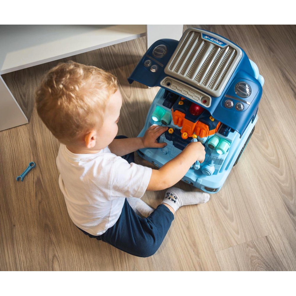 Mažojo mechaniko variklio rinkinys N-gine, mėlynas-Žaislai, Profesijos, buities žaislai, Meistro žaislai-e-vaikas