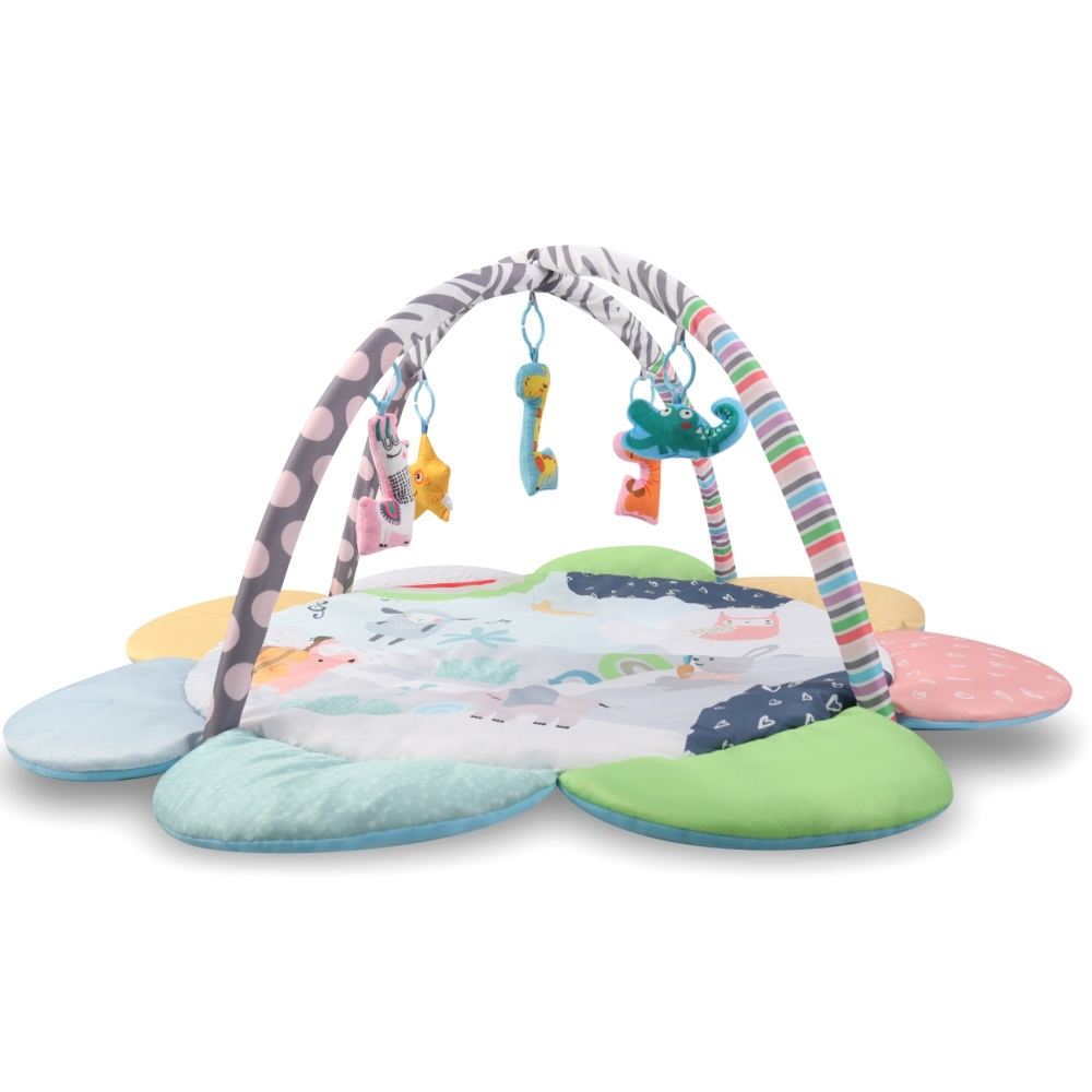 Lavinamasis kilimėlis TinyMini JL639-2A 2-in-1 Zoo Flower Mat-Žaislai, Kūdikiams, Lavinamieji kilimėliai-e-vaikas