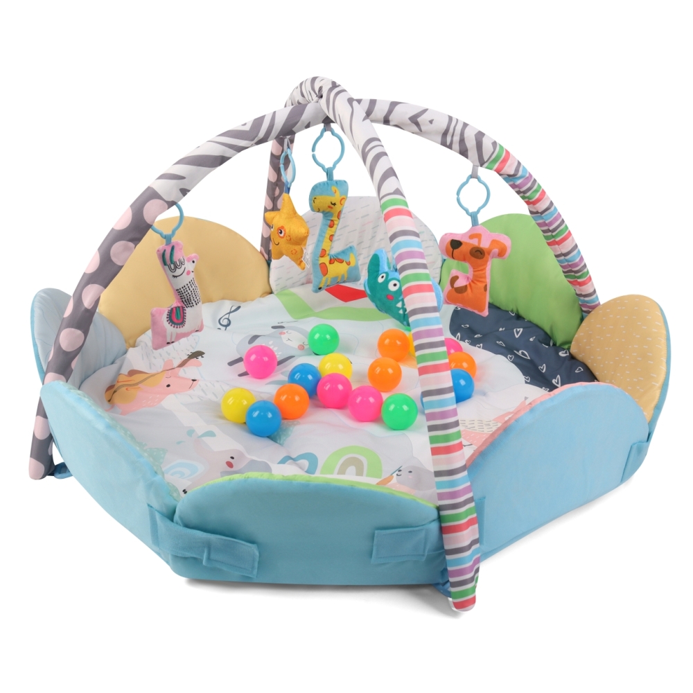 Lavinamasis kilimėlis TinyMini JL639-2A 2-in-1 Zoo Flower Mat-Žaislai, Kūdikiams, Lavinamieji kilimėliai-e-vaikas