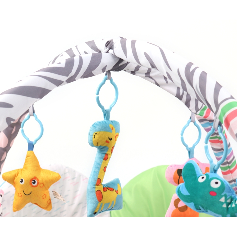 Lavinamasis kilimėlis TinyMini JL639-2A 2-in-1 Zoo Flower Mat-Žaislai, Kūdikiams, Lavinamieji kilimėliai-e-vaikas