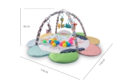 Lavinamasis kilimėlis TinyMini JL639-2A 2-in-1 Zoo Flower Mat-Žaislai, Kūdikiams, Lavinamieji kilimėliai-e-vaikas