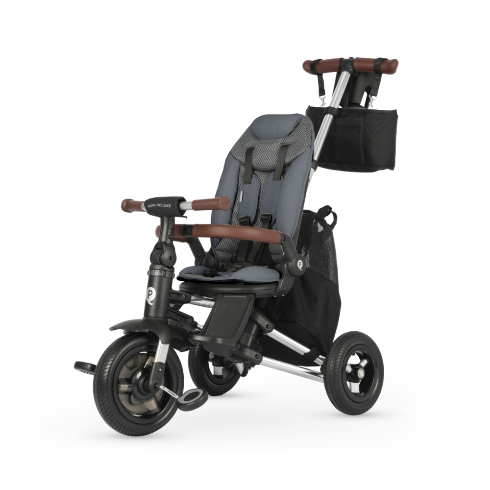 Triratis Qplay Nova Deluxe, pilkas-Judėjimui, Triratukai vaikams-e-vaikas