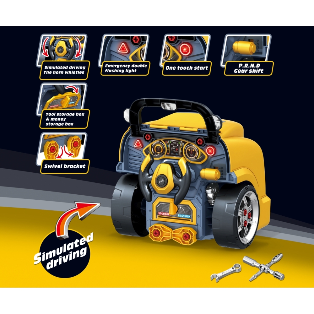 Mažojo mechaniko variklio rinkinys N-gine, geltonas-Žaislai, Profesijos, buities žaislai, Meistro žaislai-e-vaikas