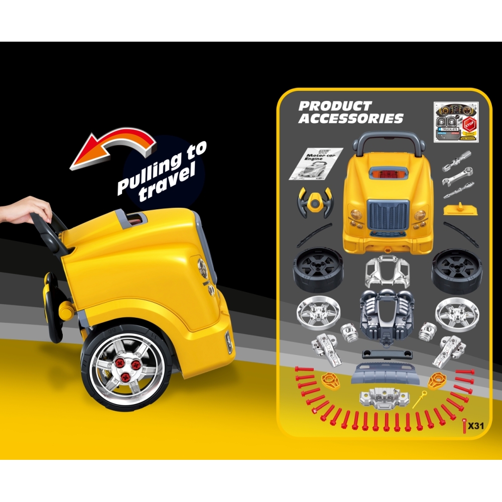 Mažojo mechaniko variklio rinkinys N-gine, geltonas-Žaislai, Profesijos, buities žaislai, Meistro žaislai-e-vaikas