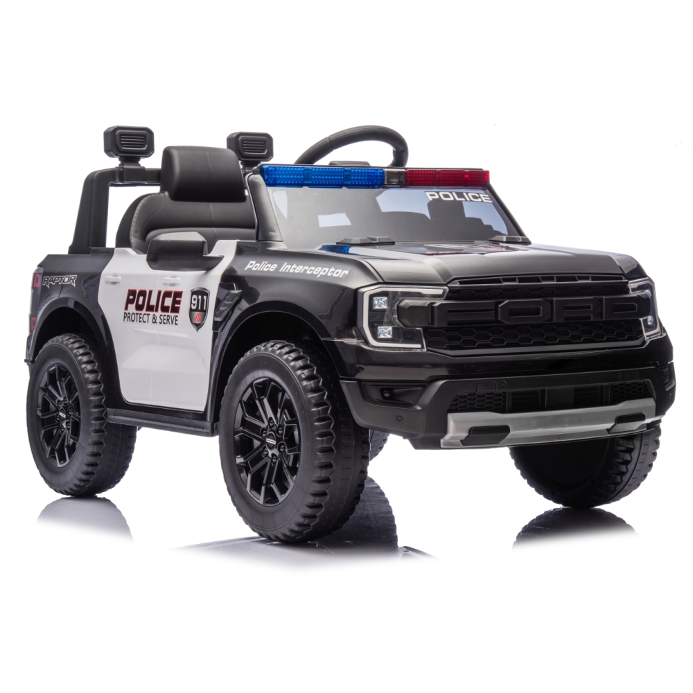 Elektromobilis Ford Ranger Police Black-Elektromobiliai vaikams, Visureigiai-e-vaikas