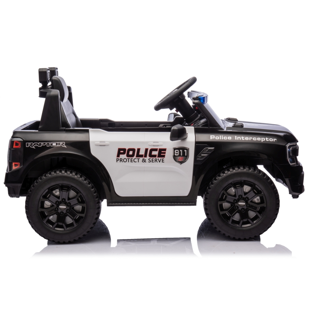 Elektromobilis Ford Ranger Police Black-Elektromobiliai vaikams, Visureigiai-e-vaikas