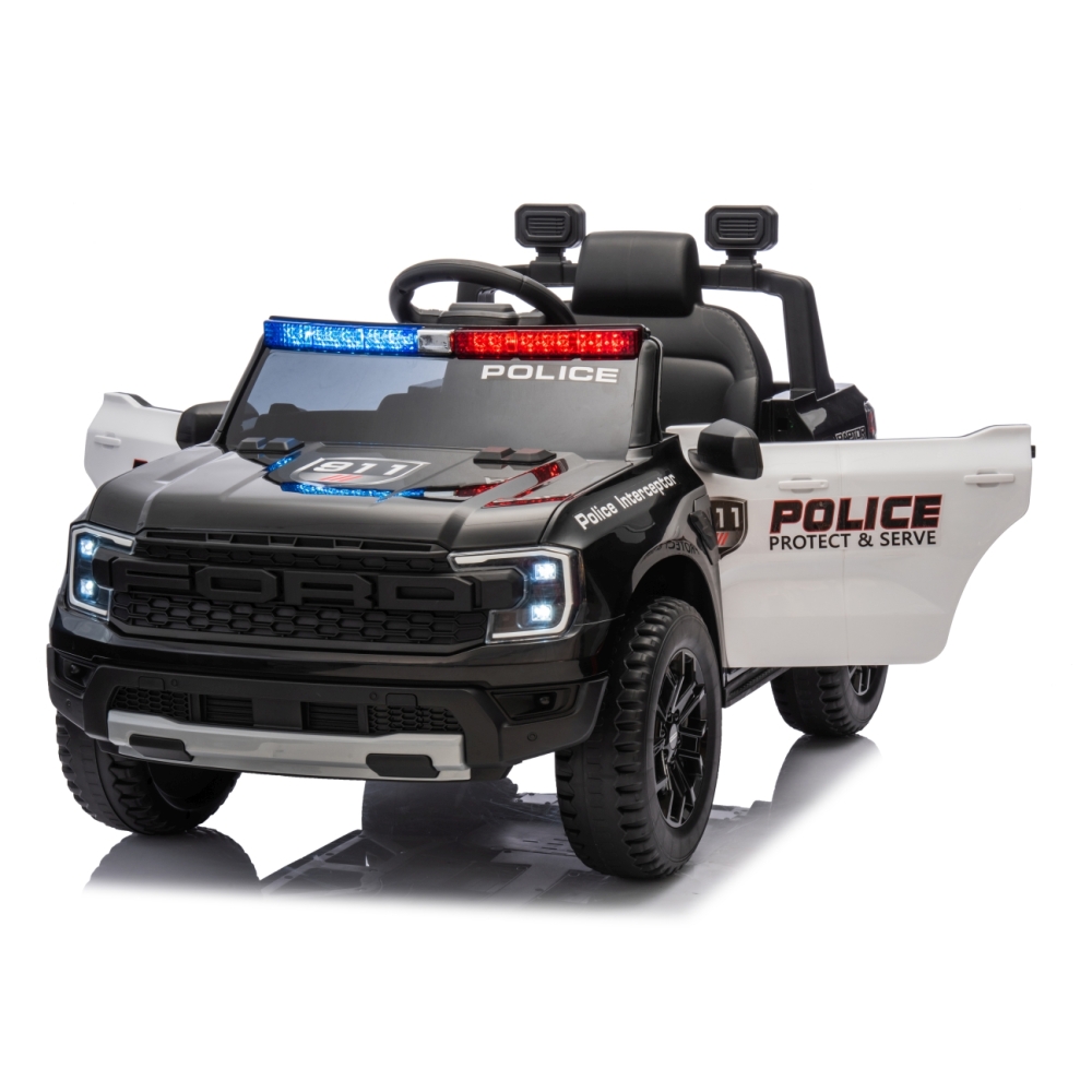 Elektromobilis Ford Ranger Police Black-Elektromobiliai vaikams, Visureigiai-e-vaikas