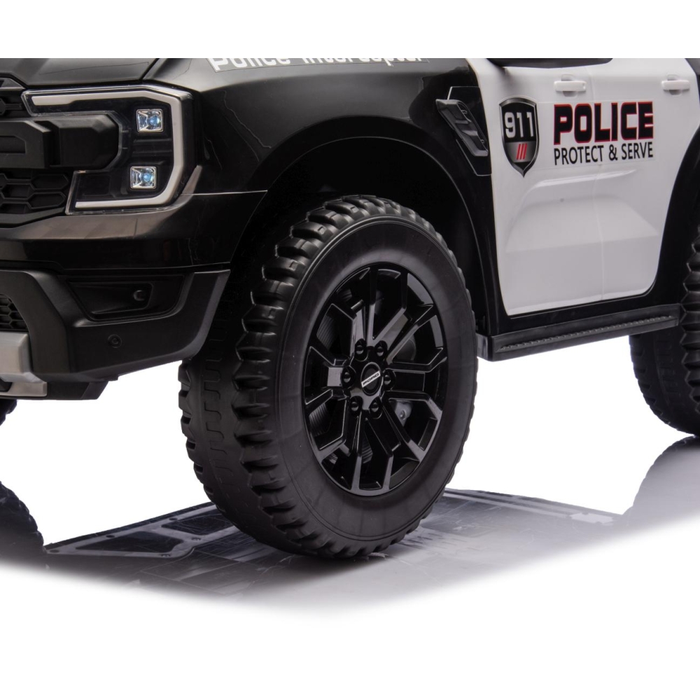 Elektromobilis Ford Ranger Police Black-Elektromobiliai vaikams, Visureigiai-e-vaikas