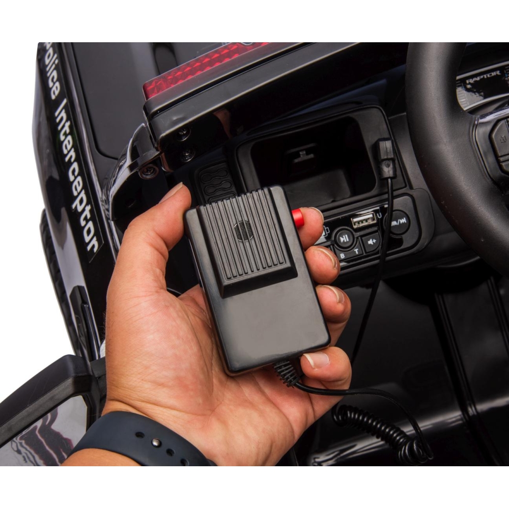Elektromobilis Ford Ranger Police Black-Elektromobiliai vaikams, Visureigiai-e-vaikas