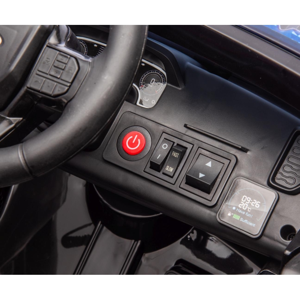 Elektromobilis Ford Ranger Police Black-Elektromobiliai vaikams, Visureigiai-e-vaikas
