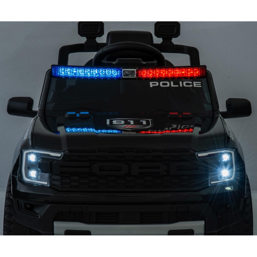 Elektromobilis Ford Ranger Police Black-Elektromobiliai vaikams, Visureigiai-e-vaikas