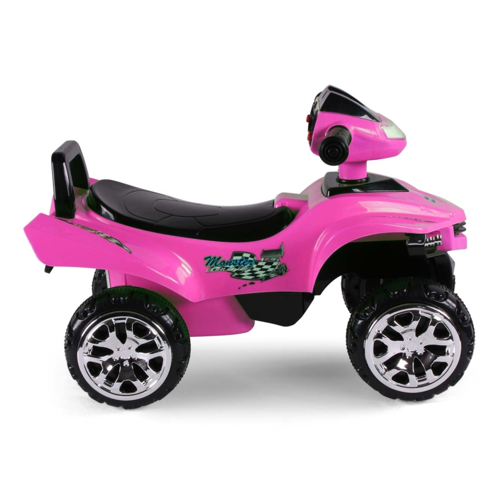 Paspiriamas keturratis Monster Truck, Juoda/rožinė-Judėjimui, Paspiriamosios mašinėlės ir jų priedai, Paspiriamos mašinėlės-e-va