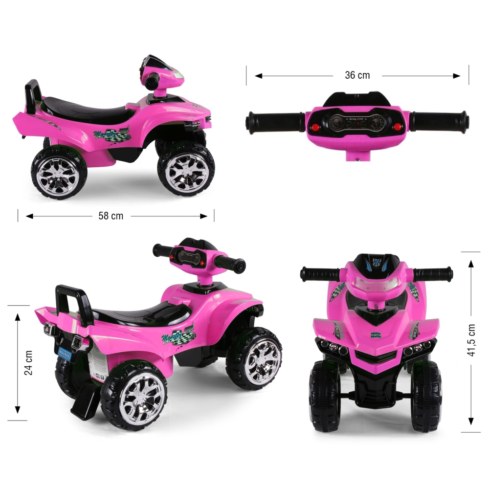 Paspiriamas keturratis Monster Truck, Juoda/rožinė-Judėjimui, Paspiriamosios mašinėlės ir jų priedai, Paspiriamos mašinėlės-e-va