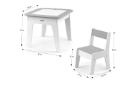 Zestaw mebli Olaf - Stolik i dwa krzesełka Grey