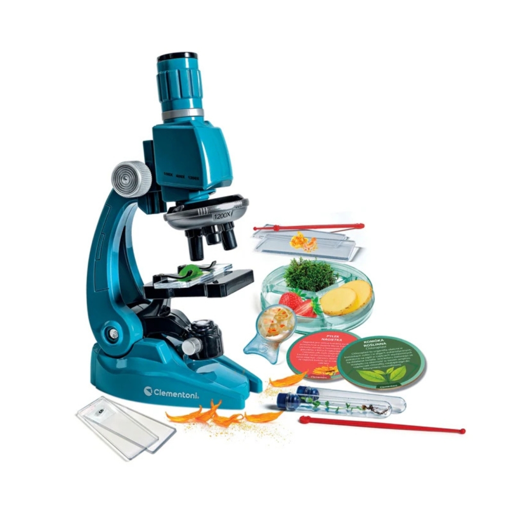 "Scientific Fun Super Microscope" lenkų kalbos rinkinys Clementoni 50755-Žaislai, Profesijos, buities žaislai, Moksliniai žaisla