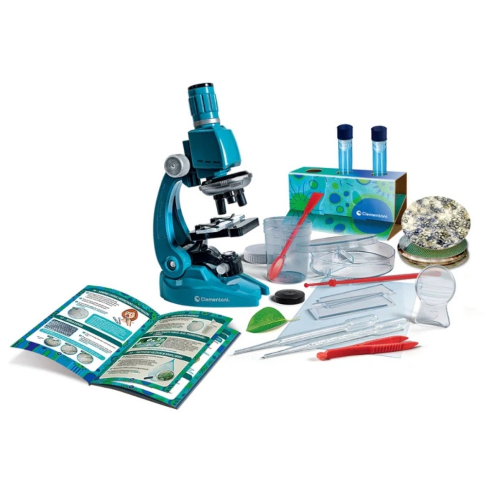 "Scientific Fun Super Microscope" lenkų kalbos rinkinys Clementoni 50755-Žaislai, Profesijos, buities žaislai, Moksliniai žaisla