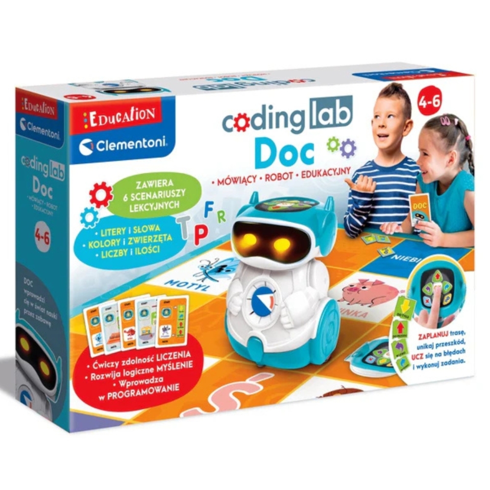 Edukacinis robotikos rinkinys Robot Doc Science Lenkų kalba Clementoni 50730-Žaislai, Lavinamieji žaislai, Mokomieji žaislai-e-v