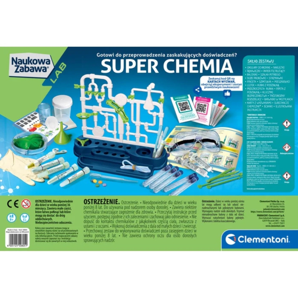 Mokslinis žaidimas „Super chemija: eksperimentai“ (lenkų kalba) Clementoni 50805