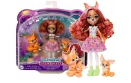 Mattel Enchantimals HNT60 Zestaw Lalka Fennec Fox i Rodzina Lisków